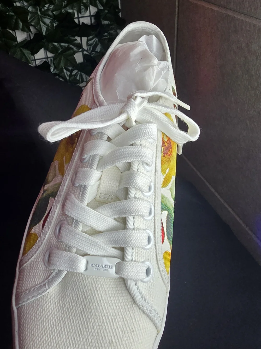 Coach Women's White Floral Low-Top Sneaker